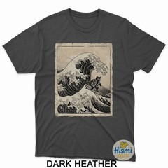 Funny Cat Surfing Japanese Art Kitten Anime Graphic Vintage T-Shirt