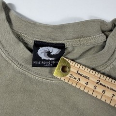 Mens Shark Graphic Long Sleeve Tee WRV Wave Riding Vehicles Olive Skater Large