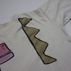 Vintage Bill Gian Hand Painted Wearable Art Shirt 1987 Oversized Dinosaur Crown