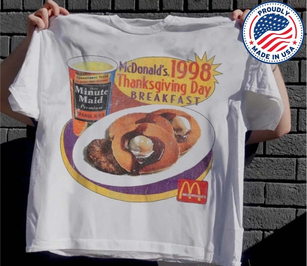 1998 Thanksgiving Day Breakfast T Shirt Vintage Style 90s Retro Graphic Tee