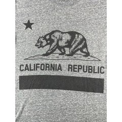 California Republic Shirt Mens Small Gray Bear Leisure Lounge Cotton Poly Blend