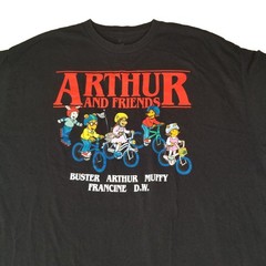 Arthur PBS Kids TV Show Black T Shirt Ripple Junction XL Stranger Things Parody