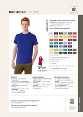 B&C Collection #E190 TU03T – Mens Plain Cotton T-Shirt Mid Weight Straight F (B)