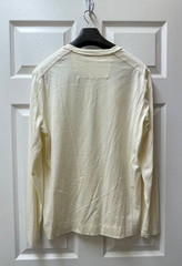 Murano Liquid Luxury Mens Medium Ivory Slim Fit Long Sleeve Shirt Graphic Patch