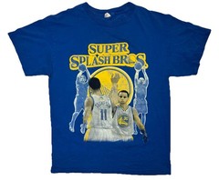 Super Splash Bros Steph Curry Klay Thompson Mario Basketball Parody Shirt Medium