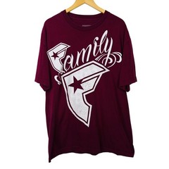Y2K Famous Stars and Straps Mens XL Family Graphic Tee Burgundy Short Sleeve