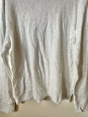 Express Heather White Waffle Knit Funnel Neck Men’s Long Sleeve T-Shirt Size L