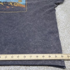 Old Navy Mens Large Graphic T Shirt Gray Mountain Cut Off Hem (see photo for fla