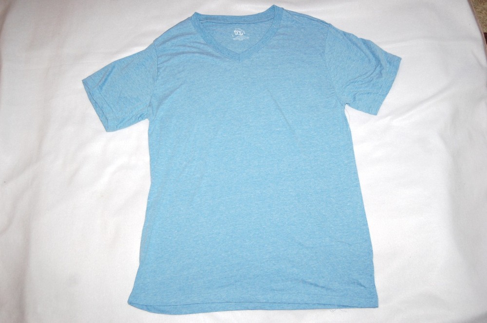 Mens S/S Tee Shirt LIGHT BLUE Crew Neck SUPER SOFT MATERIAL Size L 42-44
