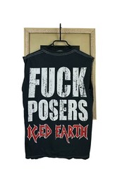 Vintage Iced Earth Band Shirt Sleveless rare Hype Tee Over Print Size S