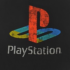 Sony PlayStation Logo T-Shirt Gaming Short Sleeve Crewneck Graphic Tee Size M