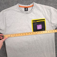 New Balance T Shirt Mens M Gray Heather All Terrain Mesh Pocket Tee Short Sleeve