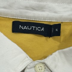 Nautica Striped Rugby Rugby Polo Shirt Men’s XL White Collar Long Sleeve