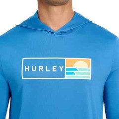 Hurley Men’s Sunny Side Hybrid Stretch Hooded UV T-Shirt Size XXL Blue