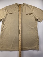 Sovereign State Cream Neutral 100% Cotton Unisex New York T Shirt Mens Large