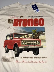 Ford Bronco 1967 Graphic T Shirt Mens 2XL Cream Licensed Retro SUV Tee NWT