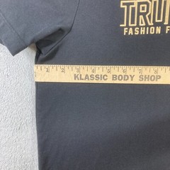True Religion Jeans Shirt Adult Large Black Puff Metallic Graphic Tee Fashion
