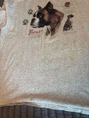 Vintage 1990s Wild Side Boxer Dog Breed Graphic T-Shirt Gray XXL
