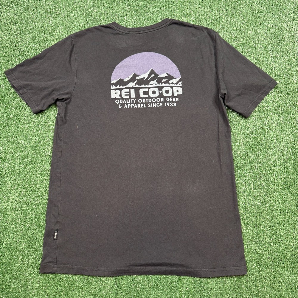 REI Co-op Graphic T Shirt Men’s Size S Black Short Sleeve Outdoors Hiking Casual