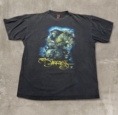 Fashion Victim The Darkness Graphic Print Black Cotton Knit T-Shirt Men’s XL
