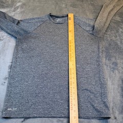Nike Swim Dri-FIT Mens Medium Grey Heather Long Sleeve Rash Guard UPF 40+ Shirt