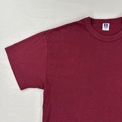 Vintage Russell Athletic Blank Plain T-Shirt Maroon Mens Large 90’s Made In USA
