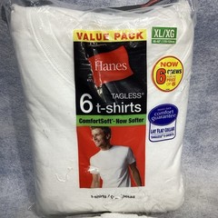 Men’s Hanes ComfortSoft Tag-Free T-Shirts 6-Pack White XL & BONUS 2 Tank A-Shirt
