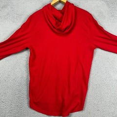 Under Armour Men Hoodie Tee T-Shirt Medium Red Graphic Print Stretch Long Sleeve