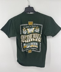 Vans Off The Wall Sounds Peace Skeleton Graphic T-Shirt Green Mens Medium