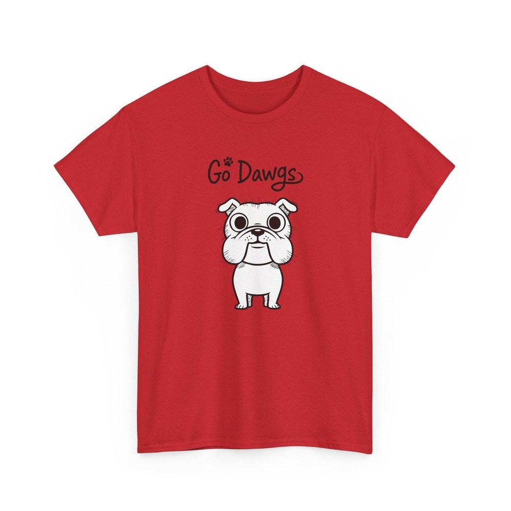 Go Dawgs Bulldog T-Shirt – Cute Dog Graphic Red Tee – UGA Football Game Day
