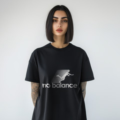 No Balance Funny T-Shirt – Parody Graphic Tee with Falling Silhouette A326