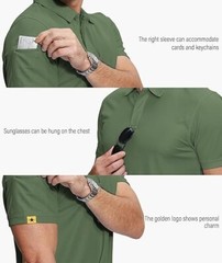 Mens Short Sleeve Tactical Polo Shirts Quick Dry Team Combat Work Casual Golf T