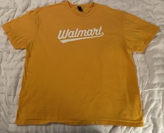 Walmart Logo T-Shirt Size 2XL Yellow with Baseball font Walmart Logo