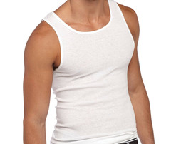 New Men’s Gildan Select 5 Pack Tag Free White Cotton A-Shirts Tank Tops XL 46-48