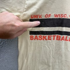 Vintage Screen Stars Shirt Adult Small Tan Single Stitch UW Lacrosse Wi 80s