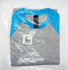 Hanes Baseball Jersey Small X-Temp Unisex Light Steel/Neon Blue Free Ship/Return