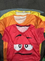 Adult Unisex M&M’s Face Chocolate Halloween Costume T-Shirt FULL FAMILY Of (6)