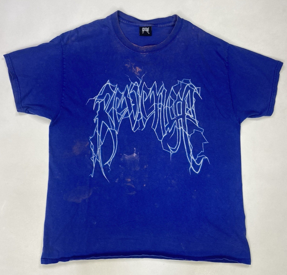 Revenge Lightning Graphic T-shirt Men XL Blue Short Sleeve