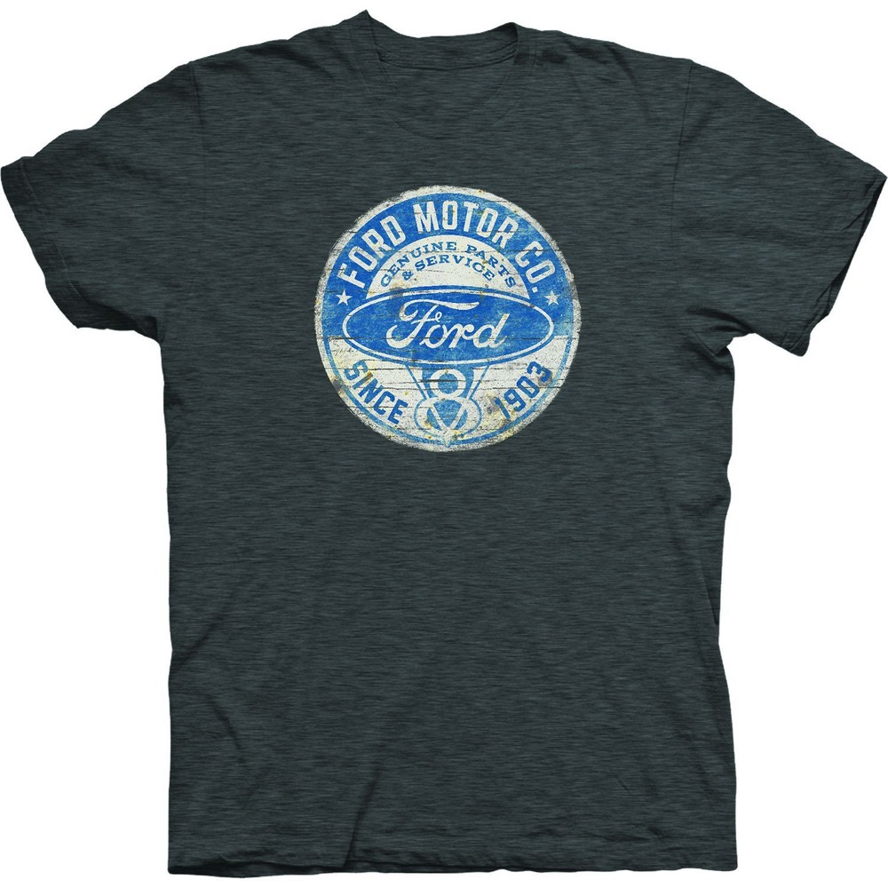 Ford T-Shirt – Gray w/ Ford Motor Company Since 1903 V8 Emblem (Distressed)