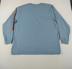 Carhartt Shirt Mens 2XL Blue Long Sleeve Pocket Graphic Loose Fit Workwear Tee