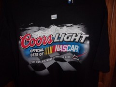 Coors Light Official Beer of NASCAR Black Sz 3X T Shirt – NEW