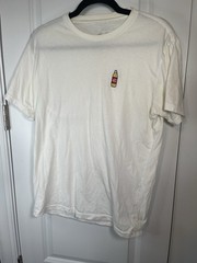 Riot Society White 40 oz Malt Liquor Front Graphic T Shirt, Men’s Size Medium