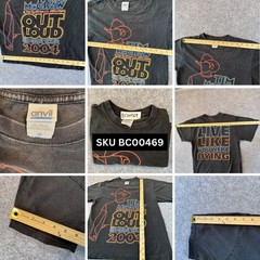 Anvil Tim McGraw Out Loud Summer Tour T-Shirt Medium Black 2004 Concert Tee