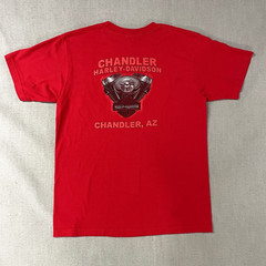 Harley Davidson Mens L Shirt Chandler Arizona Red V-Twin Pocket 100% Cotton USA