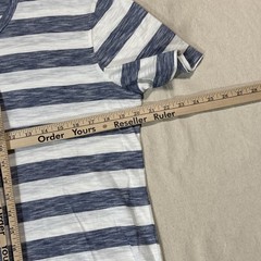 Daniel Buchler Shirt Mens M Blue White Striped Stretch Crew Neck Jersey Tee NWT