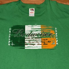 Vintage 2005 Budweiser Beer Green T Shirt Mens XL St Patricks Day Irish Y2K