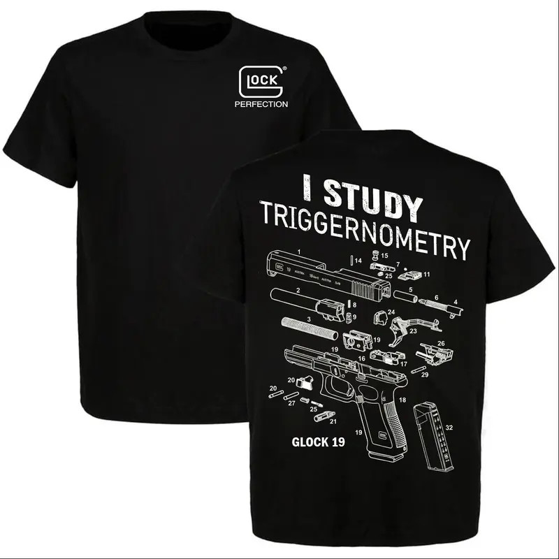 Funny “I Study Triggernometry” Gun Diagram Graphic T-Shirt