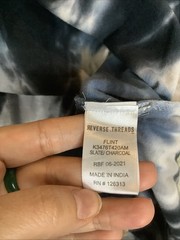 Reverse Threads Mens Tie Dye Blue White Long Sleeve Cadual Pull On Shirt L