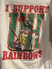 80s University Of Hawaii UH Sports Poly Tees Single Stitch I Support Rainbows 🌈