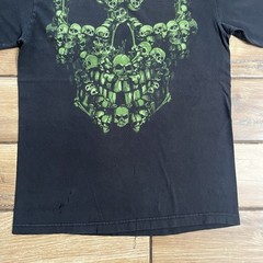 Vintage 2000s Y2K Green Skull Shirt M Juicy J 36 Mafia Memphis Nu Metal Swag